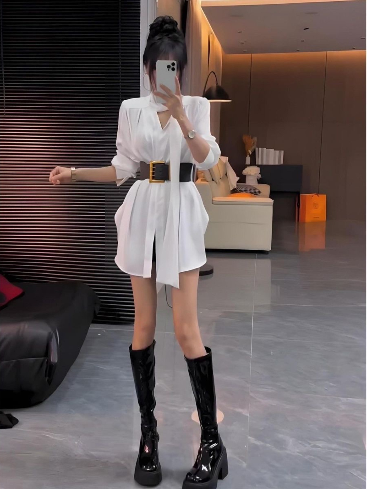 Beyaz Ipek Gömlek Elbise kadın - Korean Style A Line Shirt Dress incelemesi ve fiyatı
