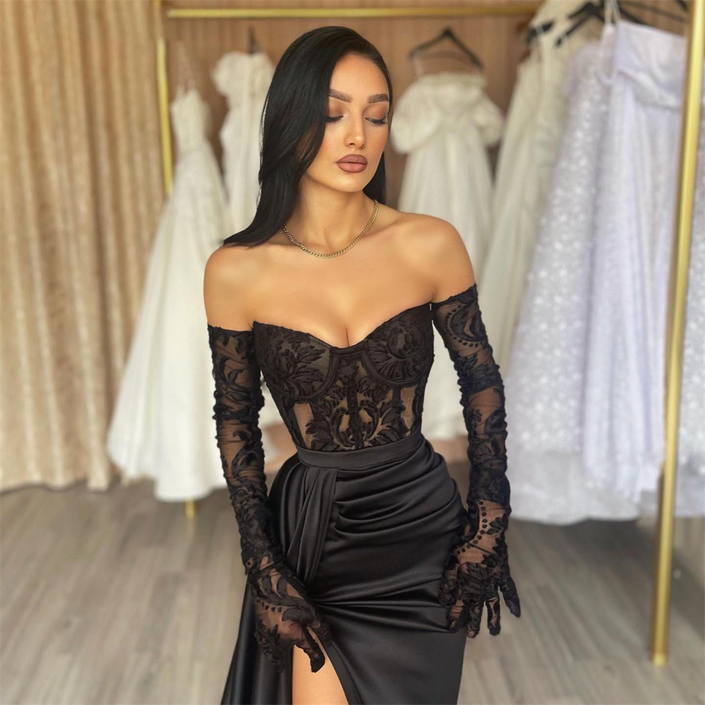 Lily Mermiad Seksi Gece Elbise - Elegant Satin Evening Gown Split incelemesi ve fiyatı