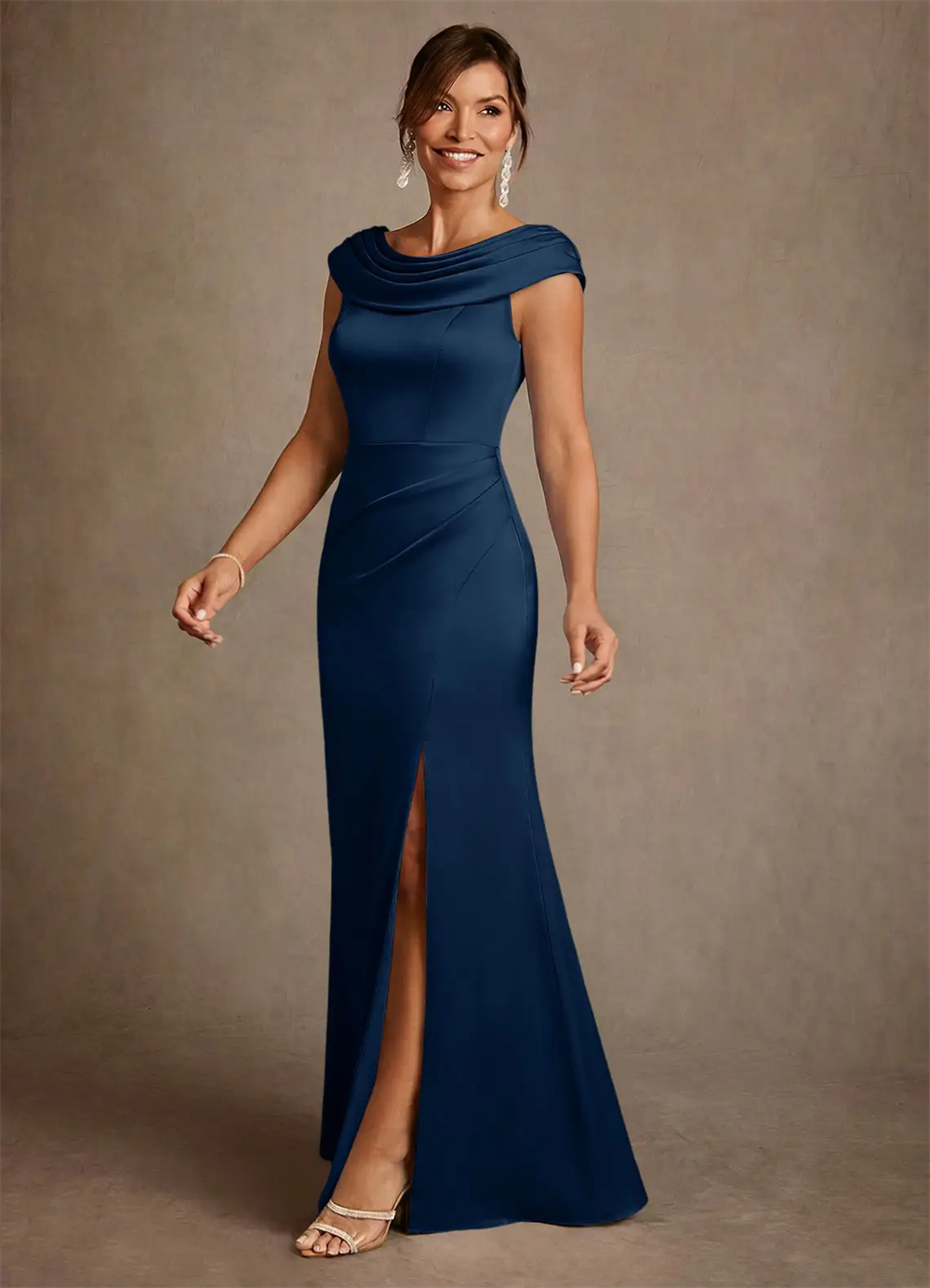 Anne Elbisesi Gelin Annesi Elb - Elegant Satin Evening Gown Split incelemesi ve fiyatı