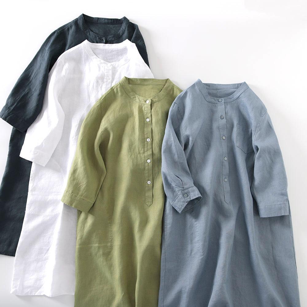 Outlet Japon Tarzı Keten Gömle - Casual Loose Linen Shirt Dress incelemesi ve fiyatı