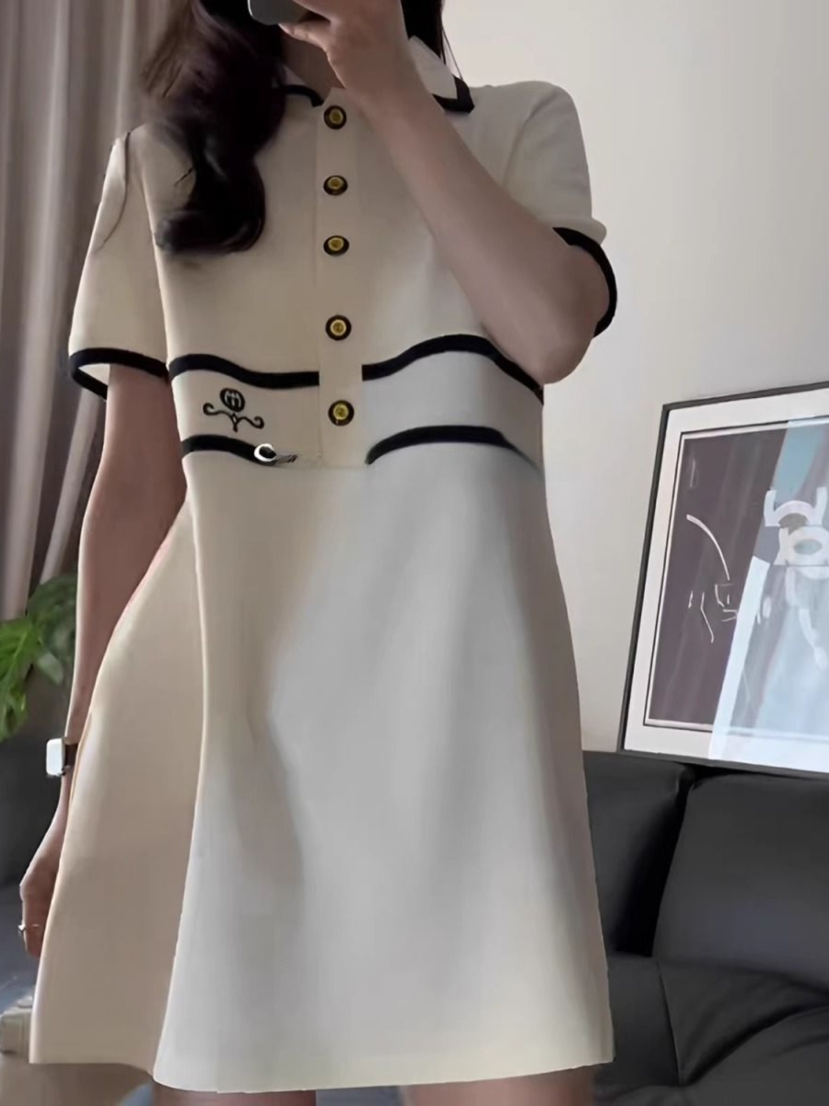 Artı Boyutu Yaka Kısa Kollu El - Korean Style A Line Shirt Dress incelemesi ve fiyatı