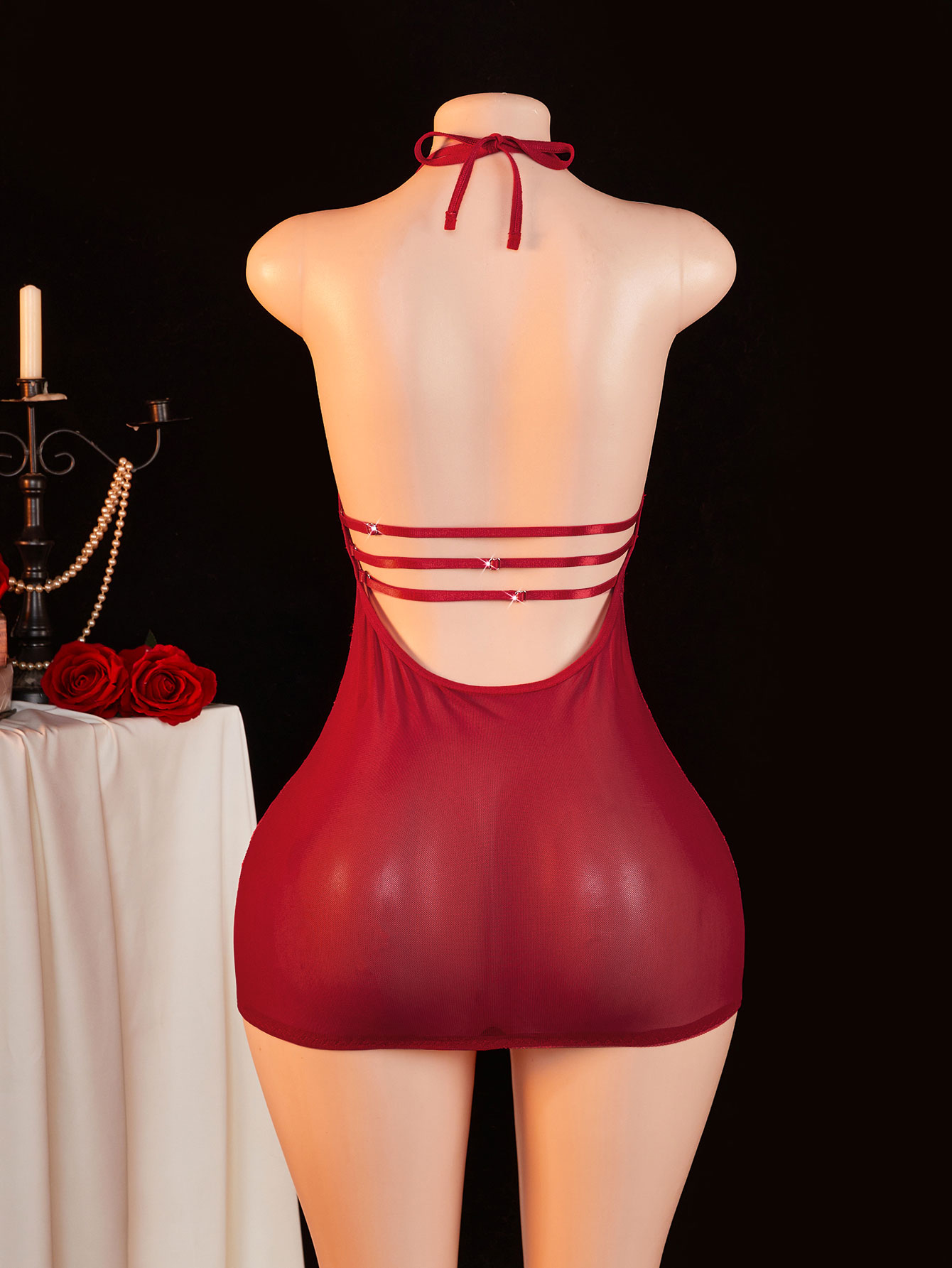 Şeffaf Dantel Babydoll Kadın H - Sexy Mesh Sheer Bodycon Dress incelemesi ve fiyatı