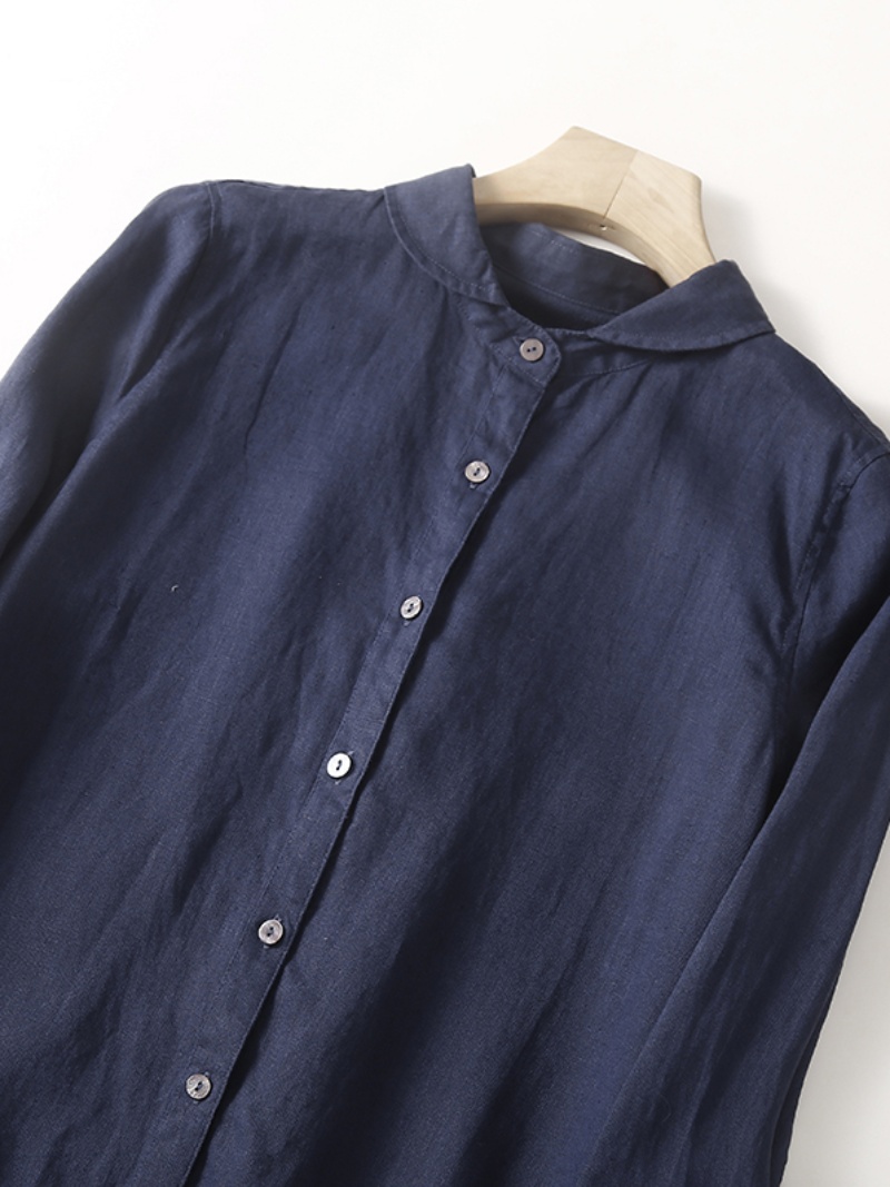 Keten Pamuk Karışımı Uzun Koll - Casual Loose Linen Shirt Dress incelemesi ve fiyatı